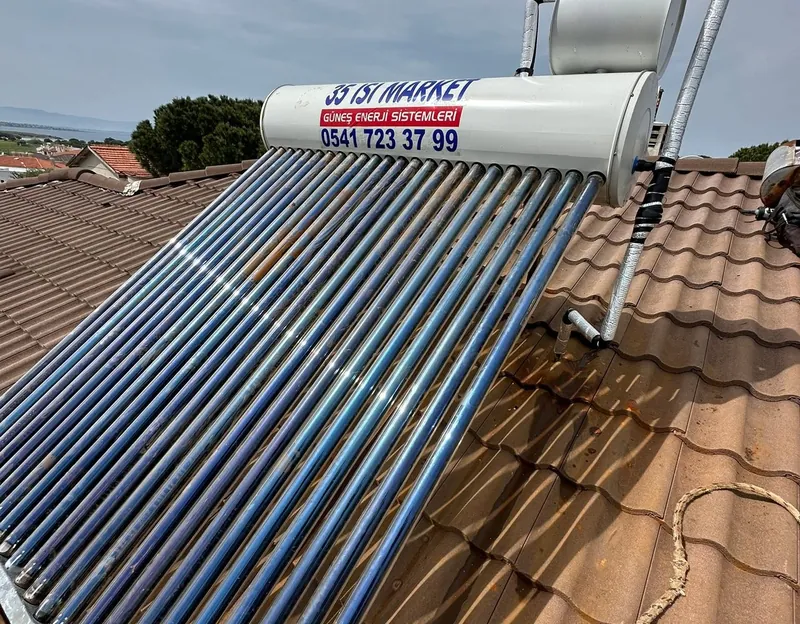 35 Isı Market vakum tüplü güneş enerjisi sıcak su sistemi uygulaması